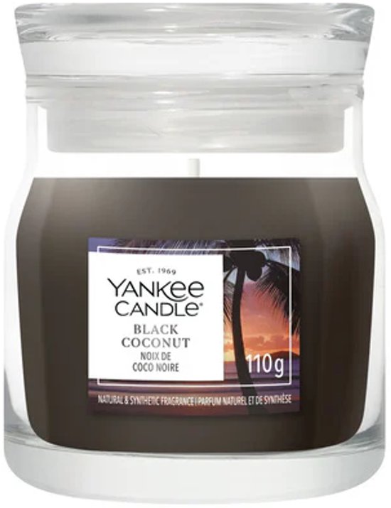 Yankee Candle - Black Coconut Small Jar Geurkaars - tot 30 branduren