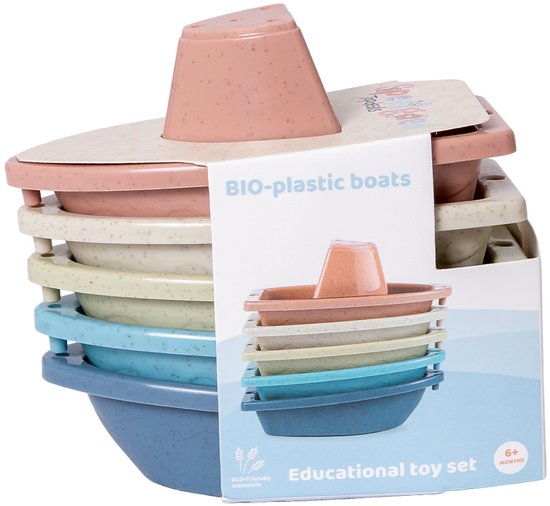 Speelgoedtopdeals - BIOplastic Badspeelgoed bootjes 5-delig - Duurzaam speelgoed van Speelgoedtopdeals — afbeelding 2