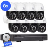 Teceye Compleet Camera Beveiliging Set met 8x PTZ POE Camera - Beveiligingscamera - Beveiligingscamera binnen - Beveiligingscamera buiten - CCTV Camera systeem - Beveiligingscamera set - Bewakingscamera set