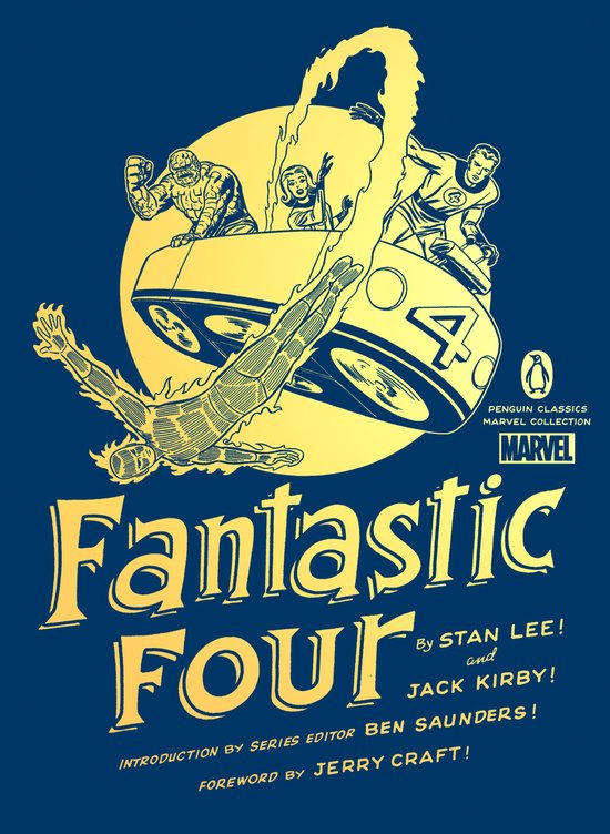 Fantastische Vier Penguin Classics Marvel Collection-boek met illustraties van de originele stripfiguren in actie.