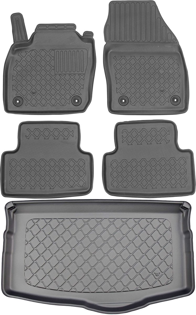 Aristar Serie - Max-Dywanik Voertuig Baccessoires - Volkswagen T-Cross - Zwarte Matten - Voertuig Specifiek