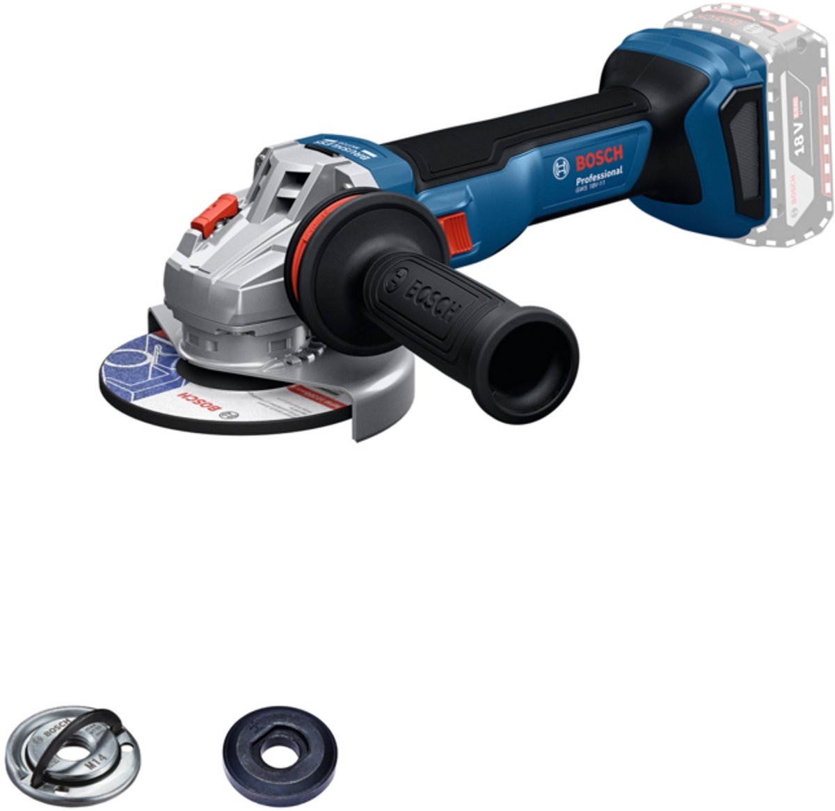 Bosch Professional GWS 18V-11 Accu haakse slijper 125mm 18V Basic Body - 06019N4100