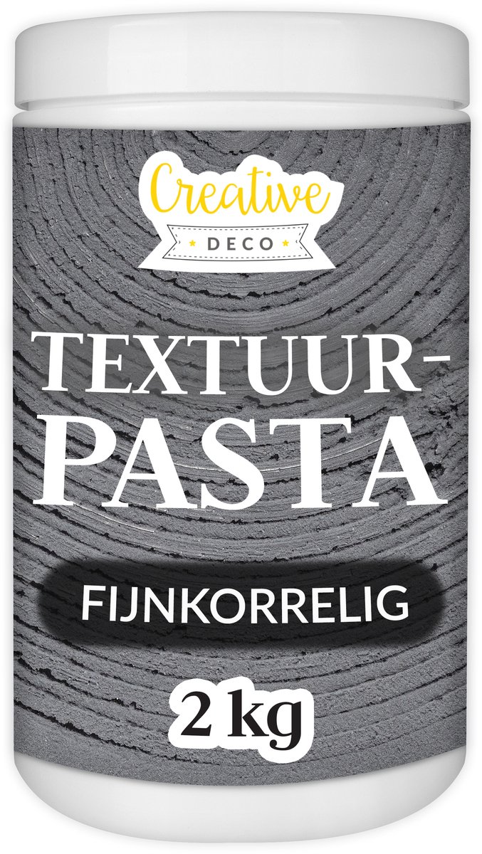 Creative Deco Structuurpasta Fijnkorrelig 2 kg | Donker Grijs Fijne Pasta voor Kunstprojecten voor Acrylverf Eenvoudig te Gebruiken met een Spatel Voor het Creëren van 3D-effecten, Structuren