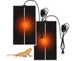 Verwarmingsmatten Terrarium Reptielen (2 Stuks) met Instelbare Temperatuur