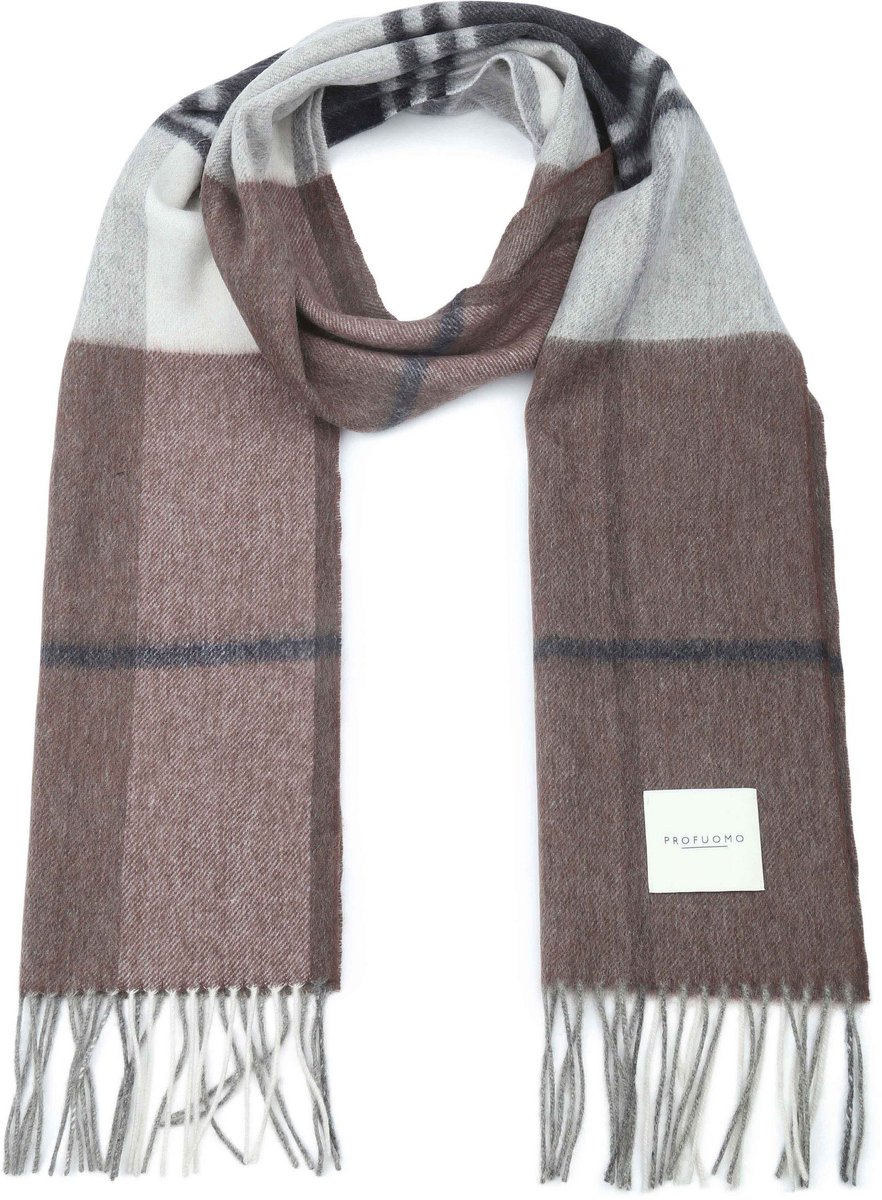 Profuomo Lamswollen Sjaal - Bruin