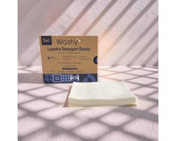 Washy Wasstrips Kersengeur- Wasmiddeldoekjes voor Witte, Gekleurde en Zwarte Was - Wasmiddel Strips - Eco Wasmiddel Vellen - Duurzame Laundry Strips (100 wasbeurten)