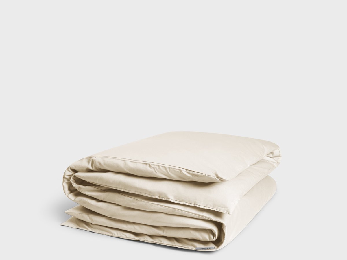 Yumeko dekbedovertrek katoen satijn sandy grijs 240x220 (zonder slopen) - Bio, eco & fairtrade