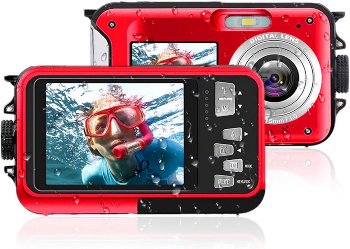 Waterdichte Digitale Camera 48MP Dual Screen Onderwaterfotografie
