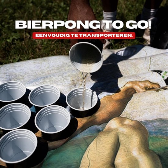 XXL Opblaasbaar Beer Pong Matras voor Zwembad - Inclusief 25 Bekers en 3 Ballen - Groot Formaat — afbeelding 3