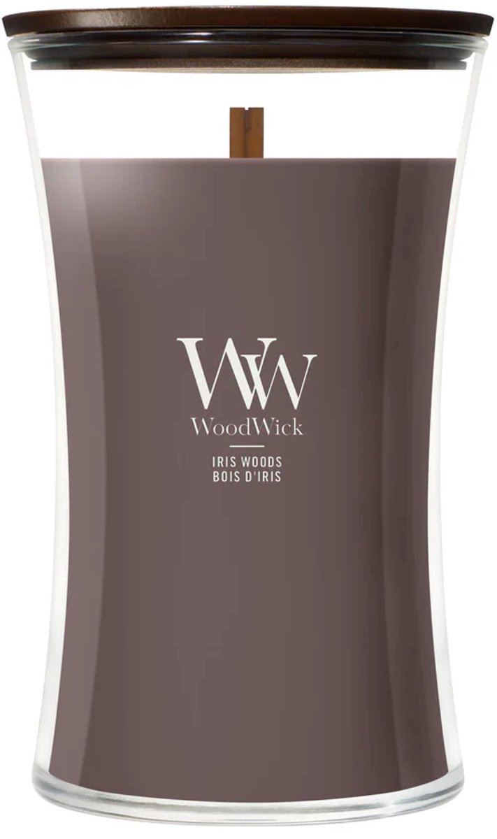 WoodWick Hourglass - Iris Woods - Large Geurkaars - 130 branduren