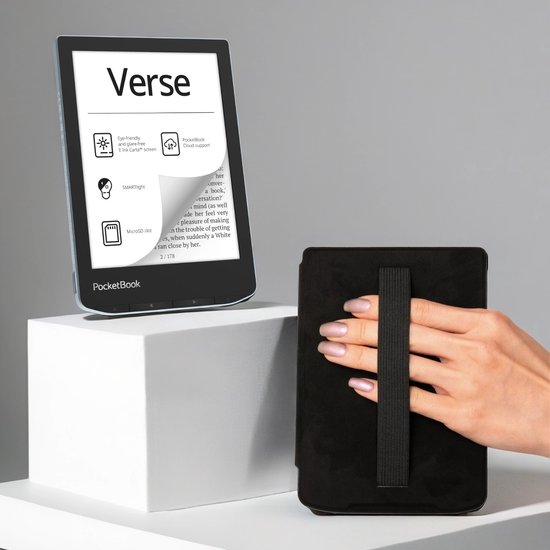 PocketBook Verse - E-reader - Bright Blue - Zwart met Elasti ... - cover