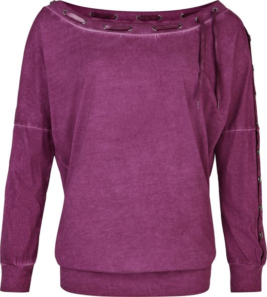 R.E.D. Rock-Engineered Design paarse overhemd met lange mouwen en oliewash - Dames - M