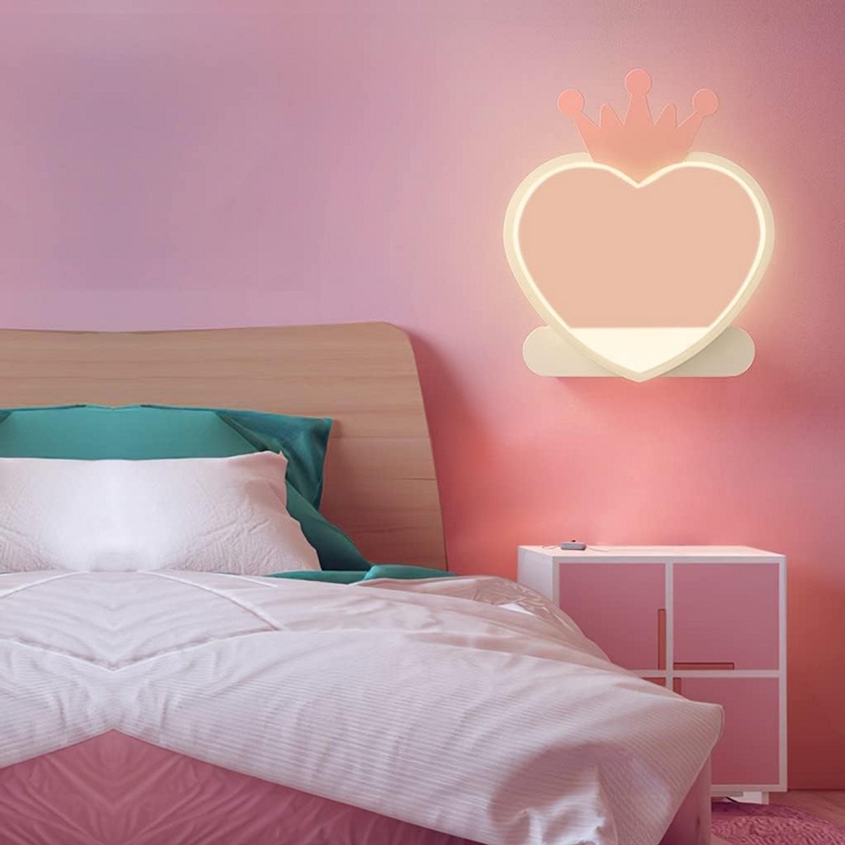 Moderne Hartvormige LED Wandlamp voor Slaapkamer of Gang - Ijzeren Schansen met Warm Licht