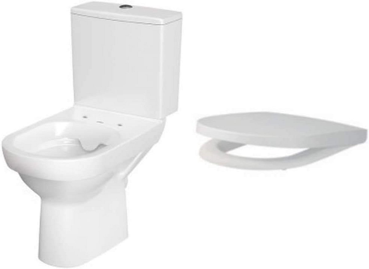 Staand Toilet Compleet met SoftClose WC-Bril en Inbouwreservoir - Hygiënisch Design