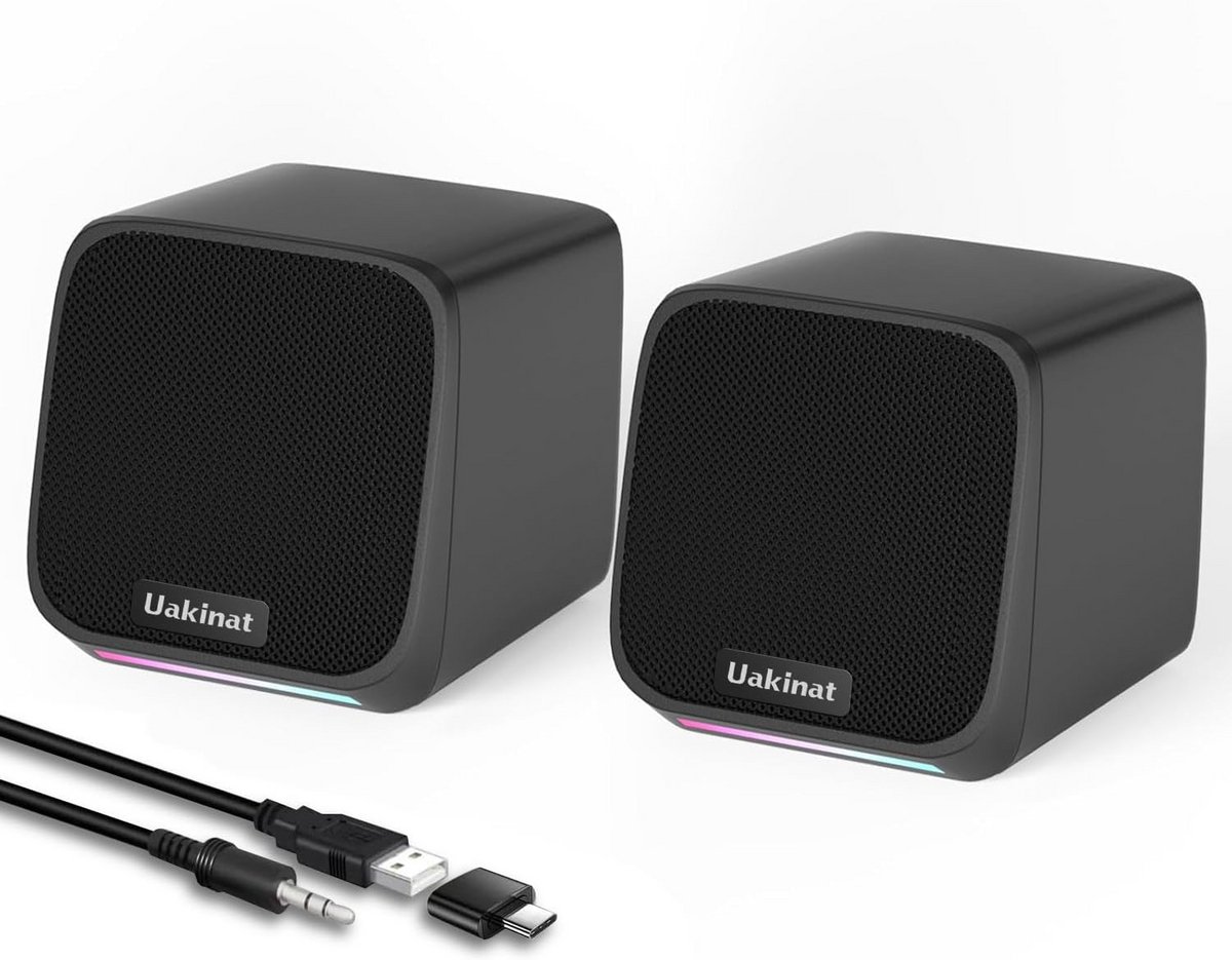 Compacte USB PC Luidsprekers met 3,5 mm Aansluiting voor Desktop en Laptop