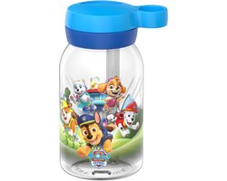Mepal Drinkfles met rietje Campus - 450 ml - Waterfles kinderen - Lekdicht - Hygiënische draaideksel - Paw Patrol Pups