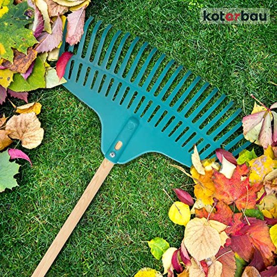 KOTARBAU® Bladhark, Tuinhark Van Kunststof, 46 cm, Turquoise, 23 Tanden, Houten Steel, Gazonhark, Stevige Hark, Lichtgewicht, Ergonomisch van Merkloos	 — afbeelding 2
