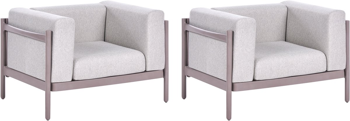 FERRETTI - Tuinstoel set van 2 - Taupe - Synthetisch