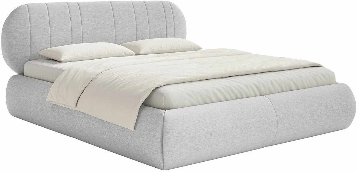 Gestoffeerd Tweepersoonsbed 180x200 cm met Opbergruimte – Luxe Corduroy Hoofdbord & Ruime Ladekast – Abkantoor