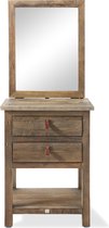 Riviera Maison Harbor Heights Dressing Table - Make-Up tafel  - Iepenhout, Glas - Bruin