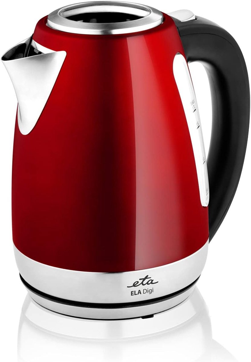 Waterkoker met Temperatuurinstelling RVS Digitaal 1,7L 2100W Rood