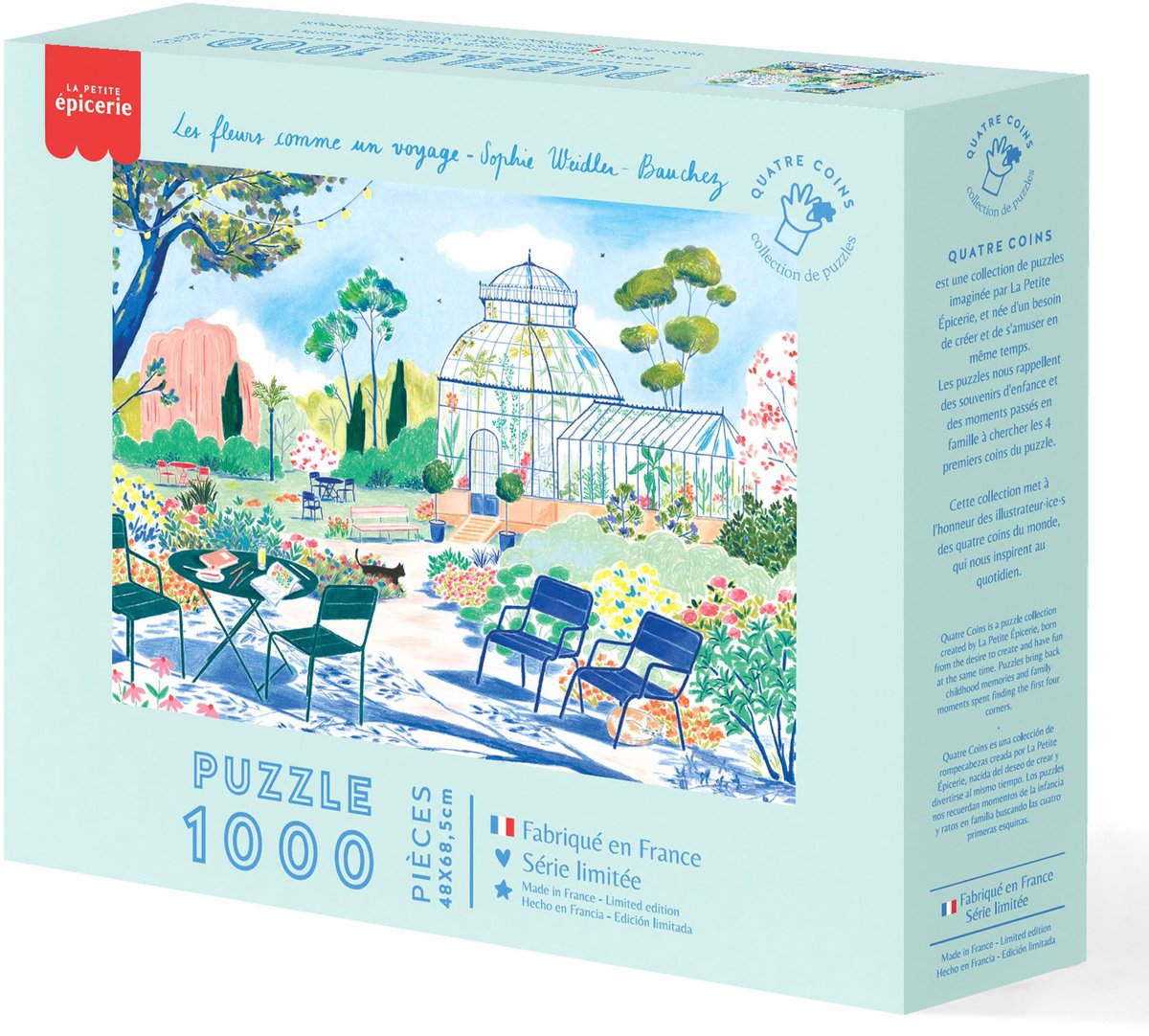 La Petite Epicerie 1000 Stukjes PUZZLE “FLOWERS AS A TRAVEL / Les fleurs comme un voyage" 735g 68x48cm kinderen en volwassenen