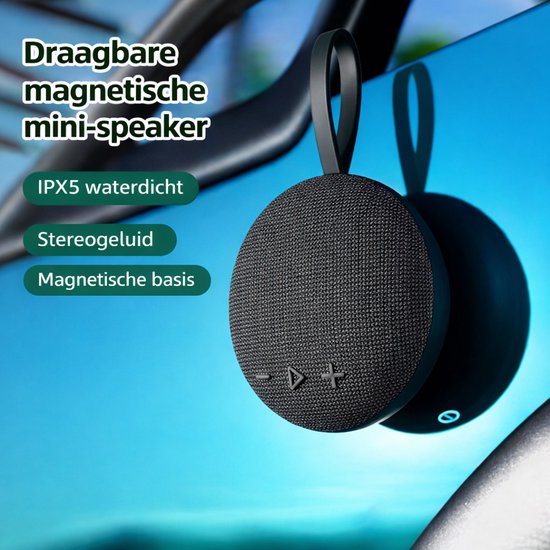Bluetooth speaker mini 6W draadloos portable met Bluetooth 5.3, IPX5 waterdicht, magnetisch, TF-kaart, microfoon