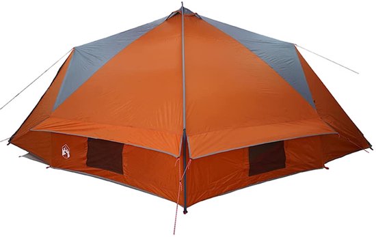 vidaXL - Teepee - Tent - voor - 10 - Personen - 10-persoons - Grijs - en - Oranje — afbeelding 3