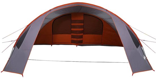 vidaXL - Tunnel - Tent - voor - 6 - Personen - 6-persoons - Grijs - en - Oranje van Vidaxl — afbeelding 3