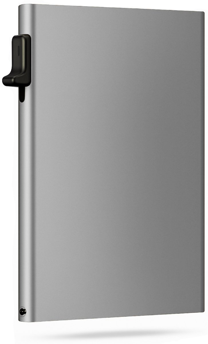 MoodLux Pasjeshouder - Uitschuifbaar - RFID kaarthouder - Aluminium - Anti-Skim - Mannen en Vrouwen - 8 pasjes - Plakstrip - Zilver