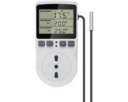 Digitale Thermostaat met Stopcontact voor Terrarium en Verwarming/Koeling - Temperatuurregelaar 230V