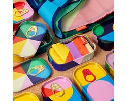 Block Design Tinned Goods recycled herbruikbare shopping tas
