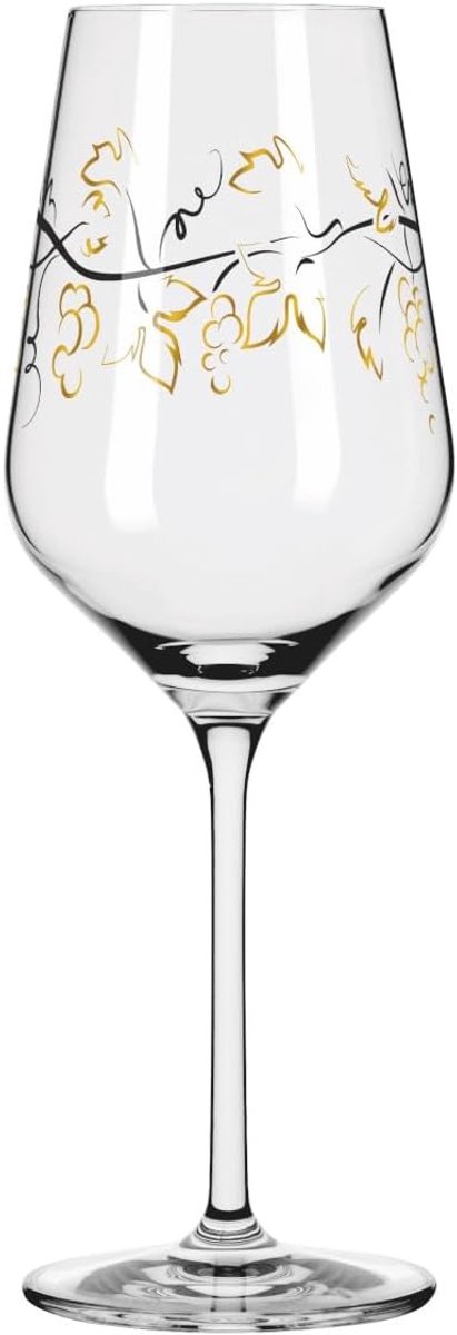 Elegante Witte Wijnglas 300 ml met Hartmotief en Roségoud Accent