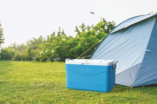 Grote koelbox 60L met handvatten en bekerhouders Blauw — afbeelding 2