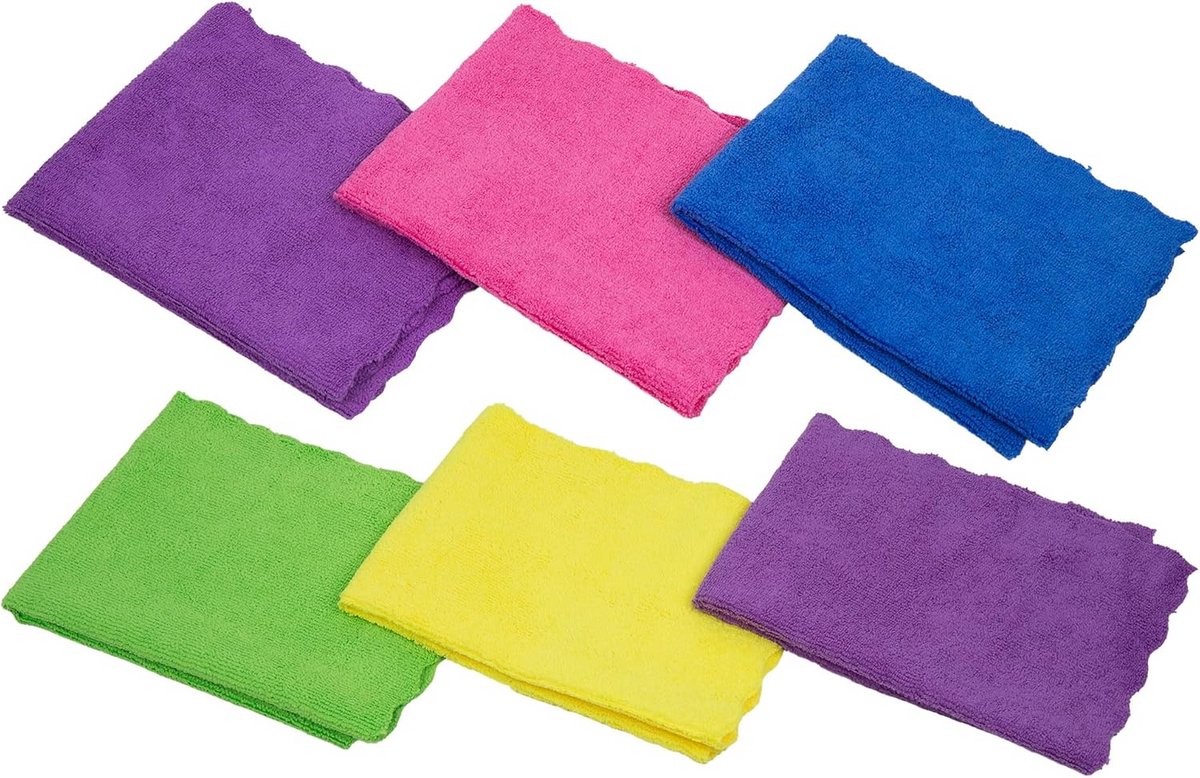 Set van 12 Microvezeldoeken 40x30 cm - 3 Kleuren - Wasbaar op 60 Graden