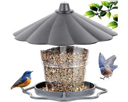 TuseRxln Vogelvoederhuisje – Buiten vogelvoederlantaarn – Waterdichte hangdispenser – 1 stuks – Zwart