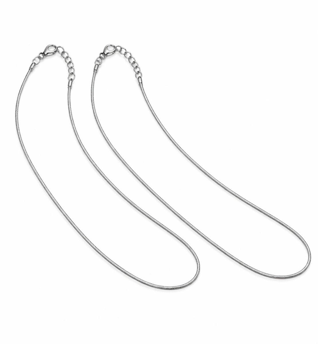 EmmyRovi – Verzilverde Ketting 60 cm – Set van 2 – Basis Ketting voor Hangers