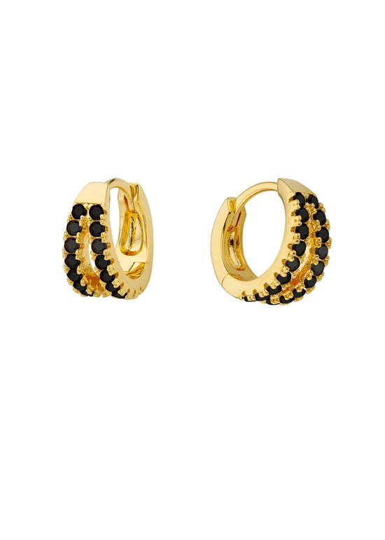 EARRINGS - BLACK DOUBLE DEHLI