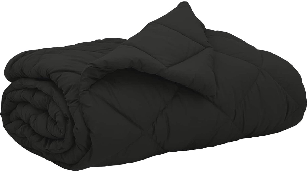 vidaXL - Zomer - Deken - Zwart - 240 - x - 200 - cm - Microvezel