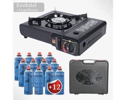 Draagbaar Gasfornuis - Camping Kookstel - Gas Stove - Gasfornuis - Kooktoestel - Outdoor - Op Reis - 12 gasflessen
