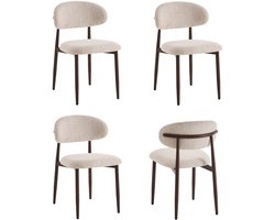 Furnihaus Eetkamerstoelen set van 4 - Celia beige - Japandi 