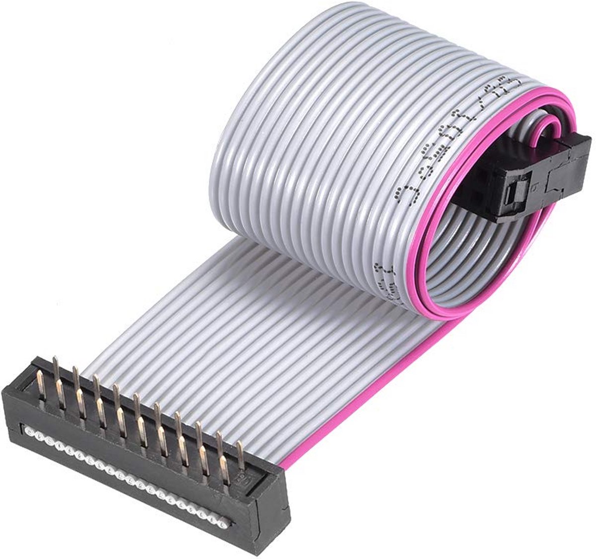 IDC Platte Kabel met FC/FD Stekker, 8-polig, 2.54mm Raster, 20cm Lengte, 20 Pin