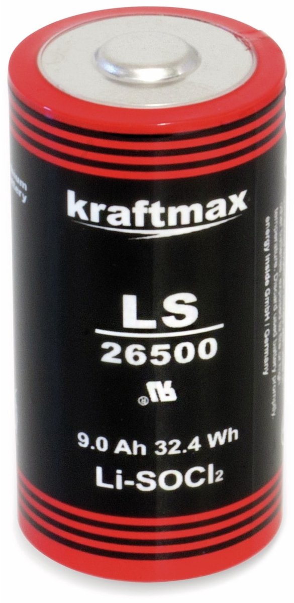 ER26500 lithiumbatterij C-formaat spoel ER 26500, 3,6 volt 8500 mAh