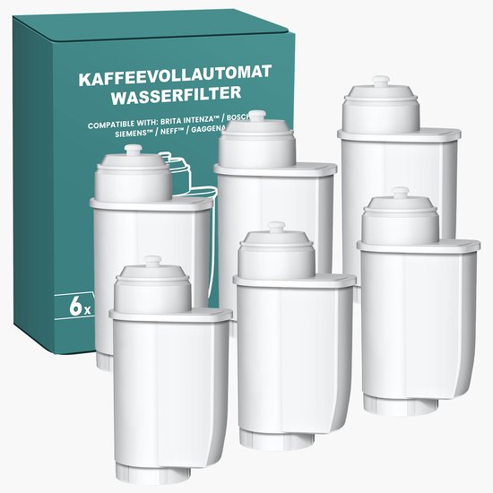 6x Mutital Waterfilter - Geschikt voor Siemens EQ series en TZ70003 - Filterpatroon voor Koffiemachine - Compatibel met Brita Intenza - 2 Maanden per Filter