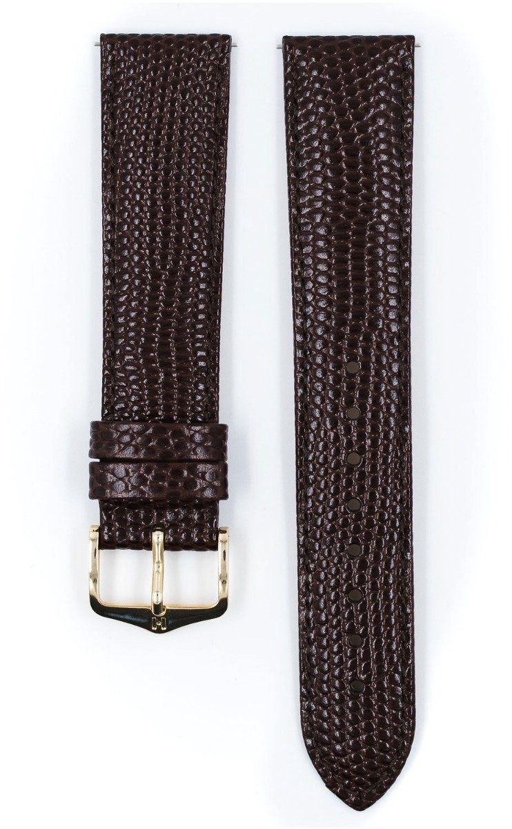 Hirsh Horlogeband Rainbow Donkerbruin - Leer - 22mm