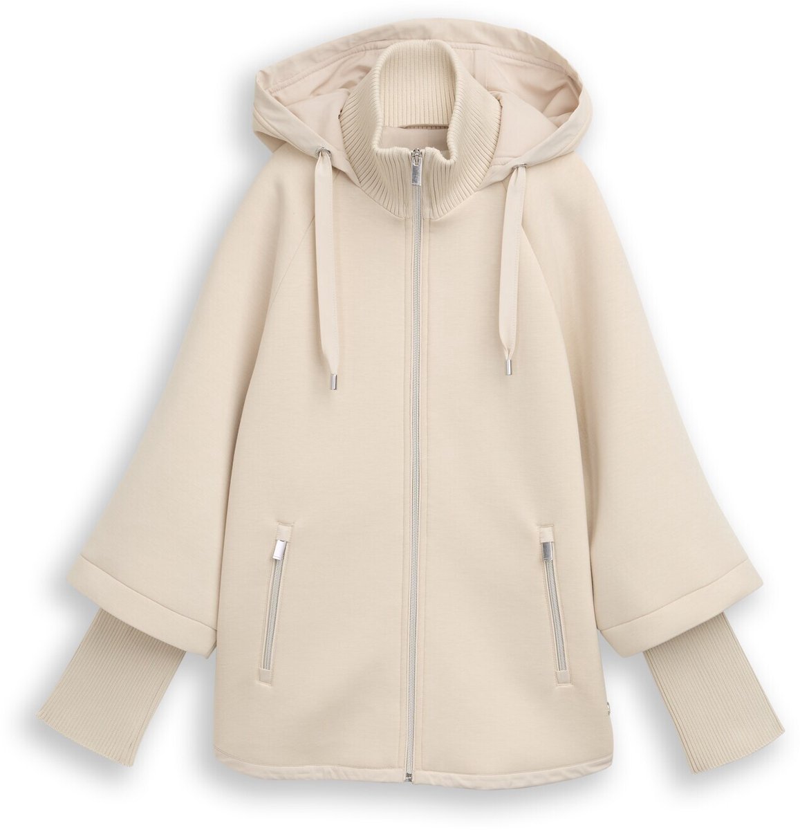 Tom Tailor - Scuba capejas met capuchon - Maat XXL - sand stone beige