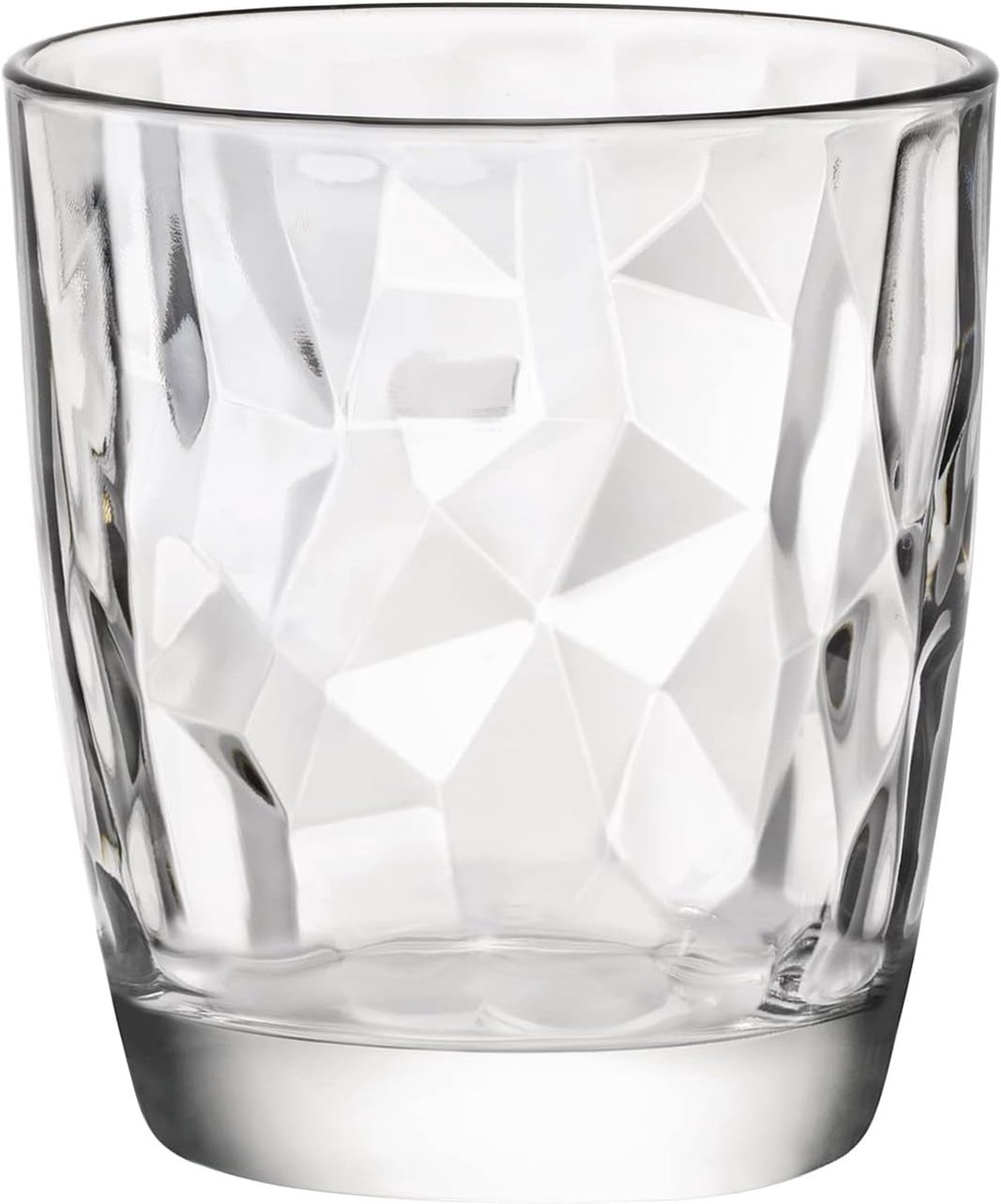 Set van 6 Whiskyglazen (390ml) - Trasparente Drankglazen met Diamant Design