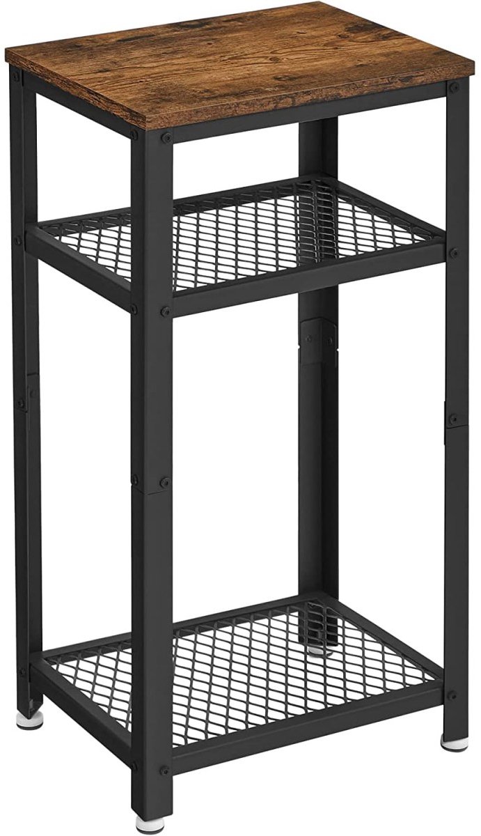 Nachtkastje LET75BX – Rustiek Bruin – Metalen Frame