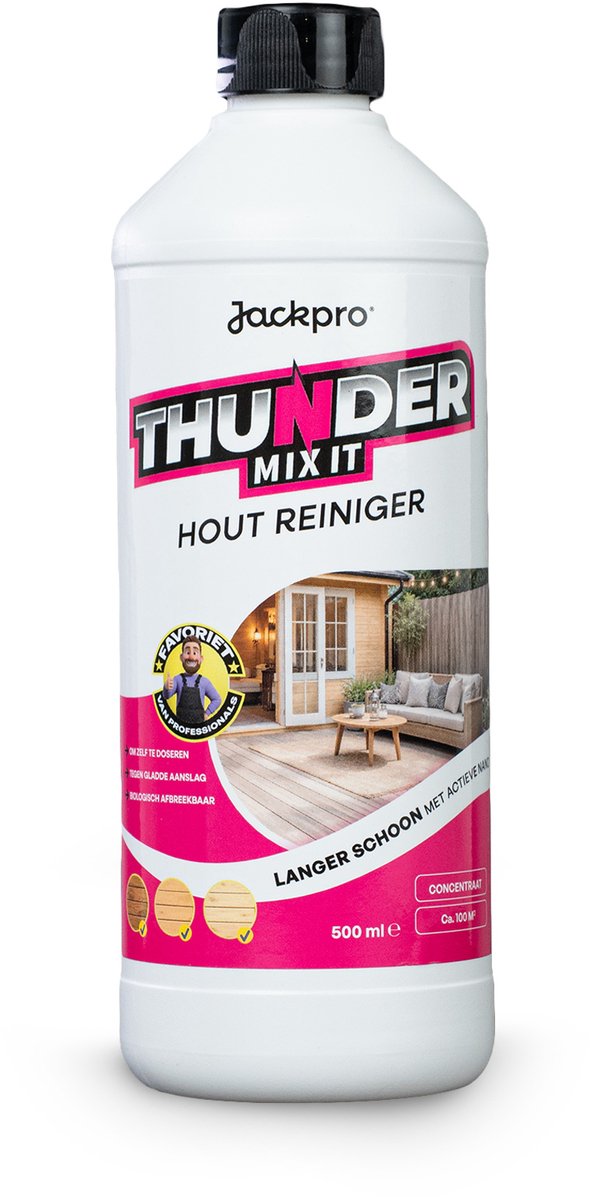 Thunder Mix It Hout Reiniger - 500ml - Geconcentreerd - Voor alle Houtsoorten - Nano Technologie