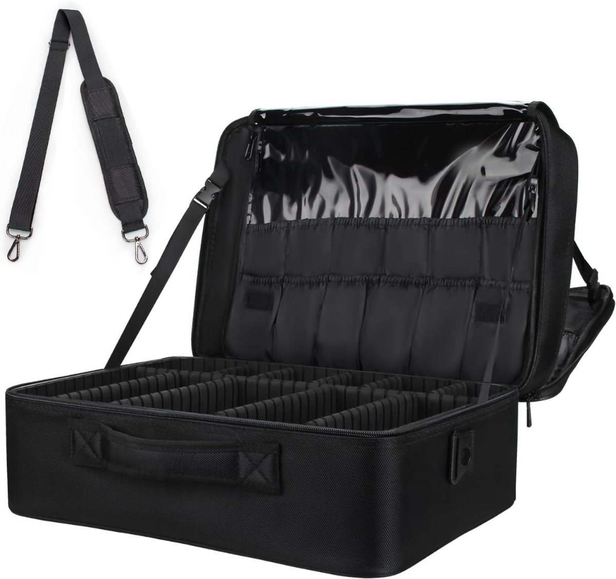 Core® Visagie Koffer - Cosmetica Koffer - Kapperskoffer - Zwart - 45cm x 32cm x 21cm